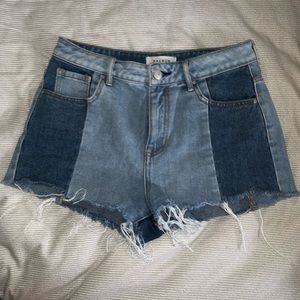 Pacsun Two toned denim shorts